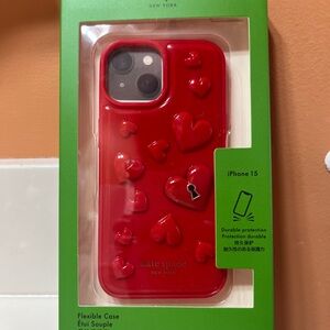 New Kate Spade Red Heart iPhone 15 Case